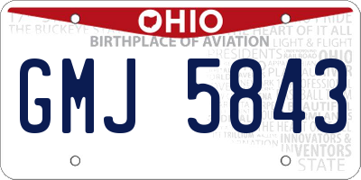 OH license plate GMJ5843