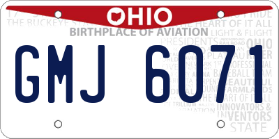 OH license plate GMJ6071