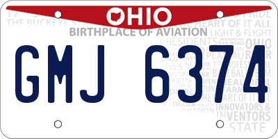 OH license plate GMJ6374