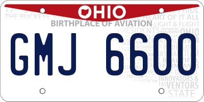 OH license plate GMJ6600