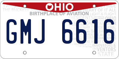 OH license plate GMJ6616