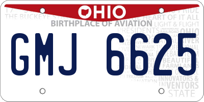 OH license plate GMJ6625