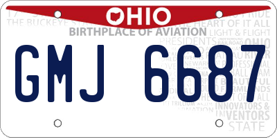 OH license plate GMJ6687
