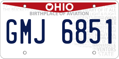 OH license plate GMJ6851