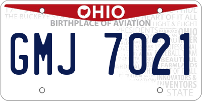 OH license plate GMJ7021