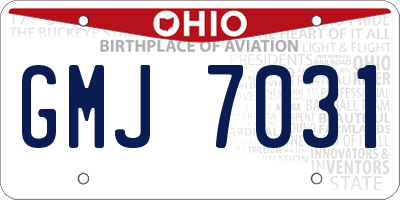 OH license plate GMJ7031