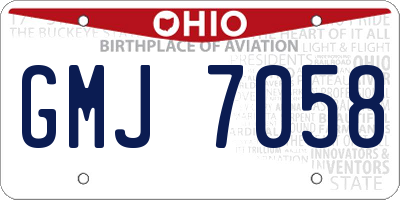 OH license plate GMJ7058