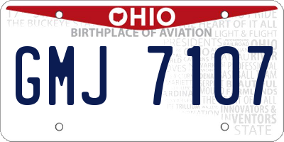 OH license plate GMJ7107