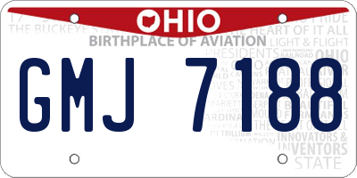 OH license plate GMJ7188