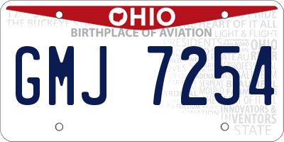 OH license plate GMJ7254