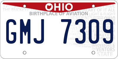 OH license plate GMJ7309