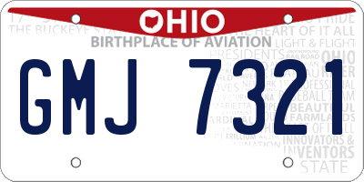 OH license plate GMJ7321