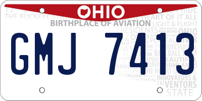 OH license plate GMJ7413