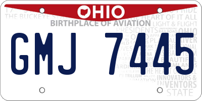 OH license plate GMJ7445