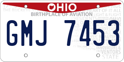 OH license plate GMJ7453