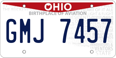 OH license plate GMJ7457