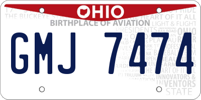 OH license plate GMJ7474