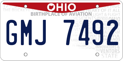 OH license plate GMJ7492