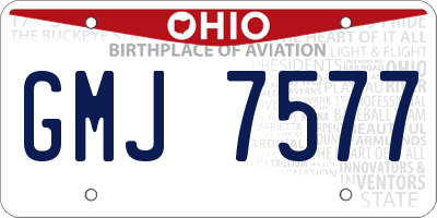 OH license plate GMJ7577