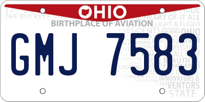 OH license plate GMJ7583
