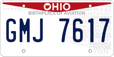 OH license plate GMJ7617