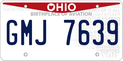 OH license plate GMJ7639