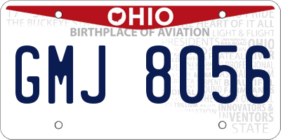 OH license plate GMJ8056