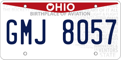 OH license plate GMJ8057