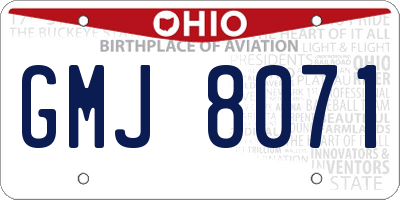 OH license plate GMJ8071