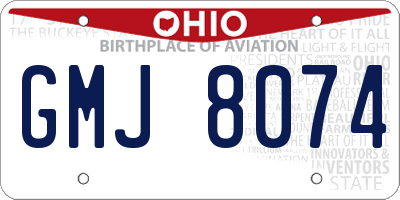 OH license plate GMJ8074