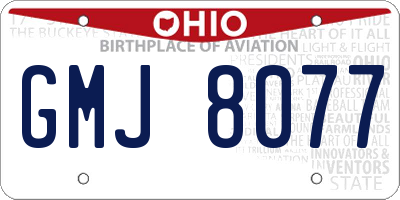 OH license plate GMJ8077