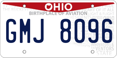 OH license plate GMJ8096