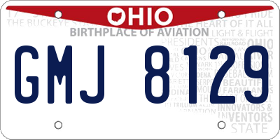 OH license plate GMJ8129