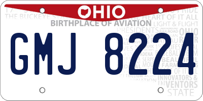 OH license plate GMJ8224