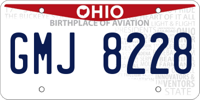 OH license plate GMJ8228