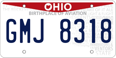 OH license plate GMJ8318