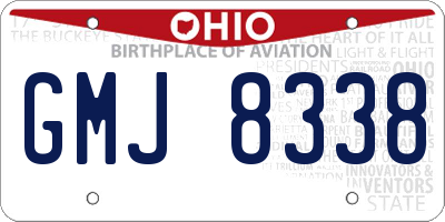 OH license plate GMJ8338