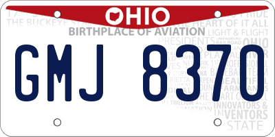 OH license plate GMJ8370