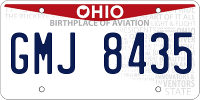 OH license plate GMJ8435