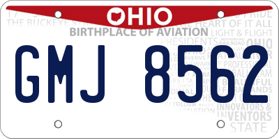OH license plate GMJ8562