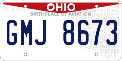 OH license plate GMJ8673