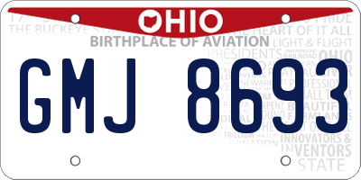 OH license plate GMJ8693
