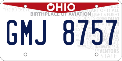 OH license plate GMJ8757