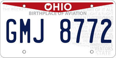 OH license plate GMJ8772
