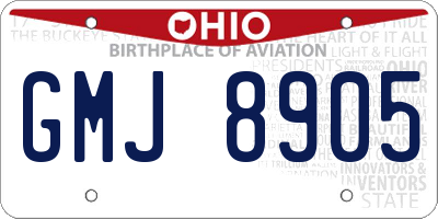 OH license plate GMJ8905
