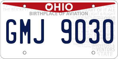 OH license plate GMJ9030