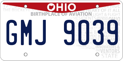 OH license plate GMJ9039