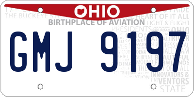 OH license plate GMJ9197