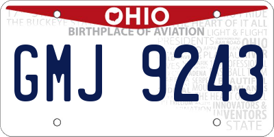 OH license plate GMJ9243
