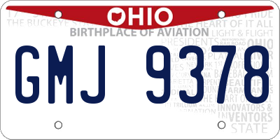 OH license plate GMJ9378